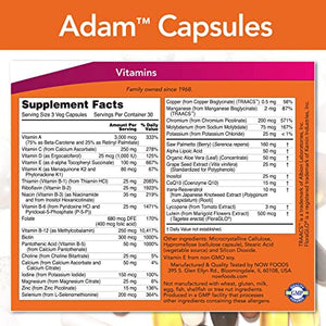 Now Foods ADAM Men's Multivitamin with Saw Palmetto, Lycopene, Alpha Lipoic Acid and CoQ10, Plus Natural Resveratrol & Grape Seed Extract, 90 Veg Capsules