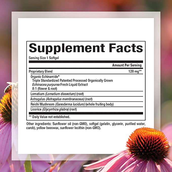 Natural Factors Anti-V Formula, Echinacea Supplement for Immune and Wellness Support, Organic, Non-GMO, 120 Softgels