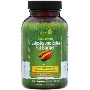 Irwin Naturals, Testosterone-Extra Fat Burner, 60 Liquid Soft-Gels - Discount Nutrition Store