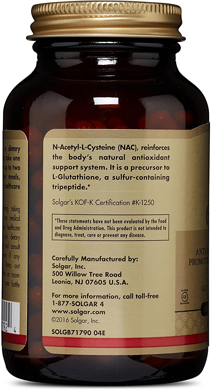 Solgar NAC, 600 mg, 120 Vegetable Capsules