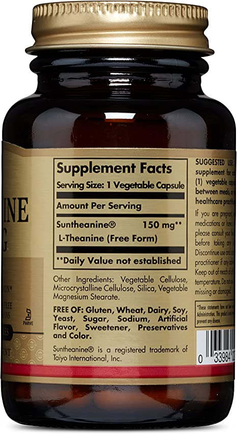 Solgar L-Theanine 150 mg - 60 Vegetable Capsules - Promotes Relaxation - Non-GMO, Vegan, Kosher &amp; Gluten Free - 60 Servings