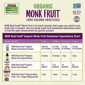 NOW Foods, Organic Liquid Monk Fruit, Chocolate, Zero-Calorie Sweetener, 1.8-Ounce