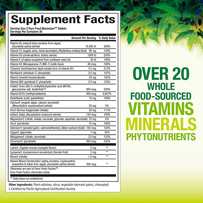 Whole Earth &amp; Sea from Natural Factors, Women&#39;s Multivitamin &amp; Mineral, Whole Food Supplement, Vegan, 60 tablets (30 servings)