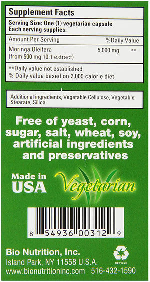 Bio Nutrition Moringa Super Food, 5000 mg, 60 Vegetable Capsules