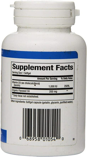 Natural Factors Vitamin D3, 1000 IU, 180 Softgels