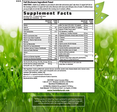 Irwin Naturals System-Six Powerful Weight Loss Support Supplement - Metabolism Booster - 60 Liquid Softgels