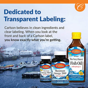 Carlson - Salmon Oil Complete, 700 mg Omega-3s + Astaxanthin, Norwegian, Heart, Brain & Joint Health, 120+60 Softgels