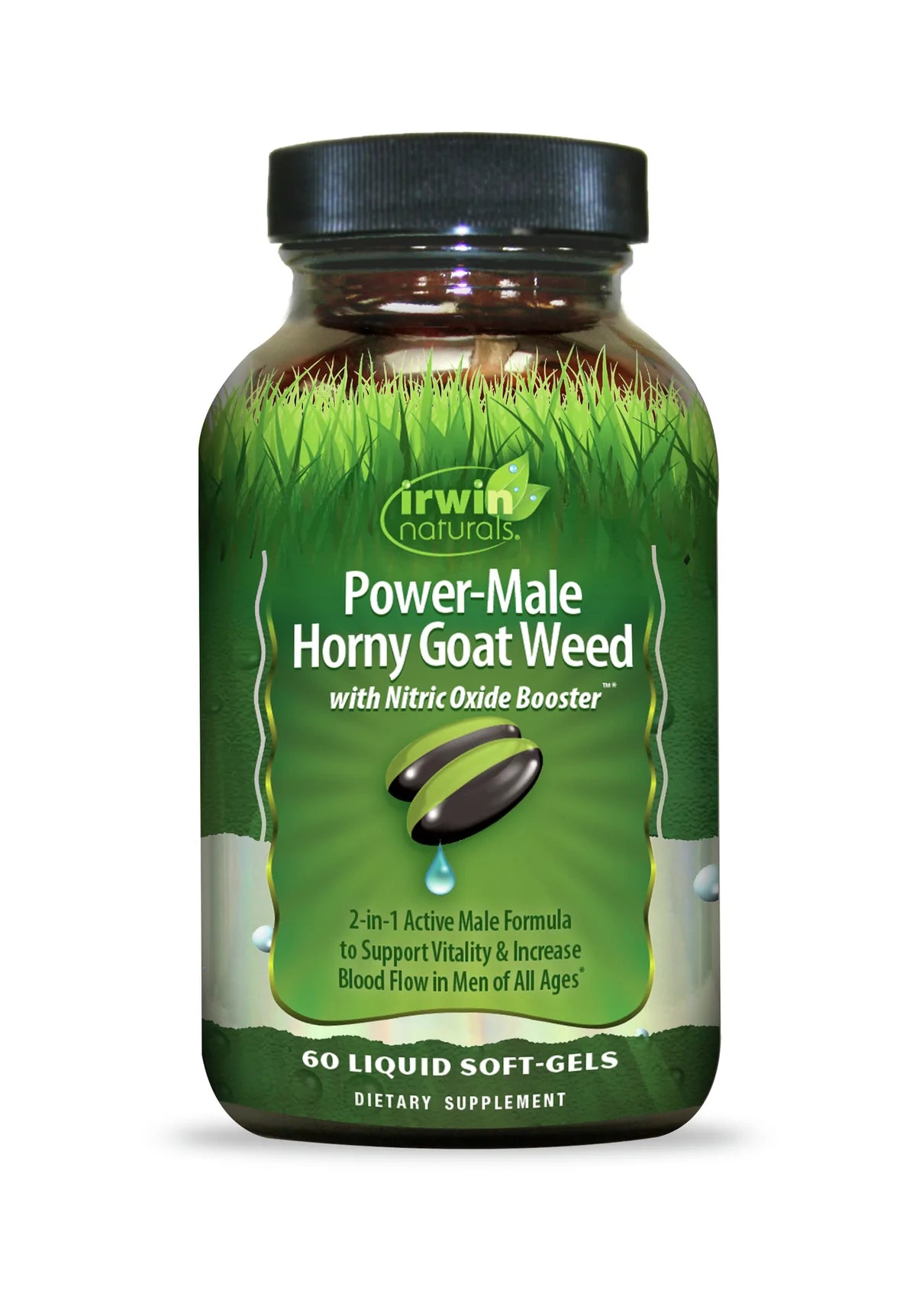 Irwin Naturals Power Male Horny Goat Weed W/Nitric Oxide  booster  60 liquid soft gels