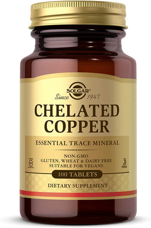 Solgar Chelated Copper, 100 Tablets