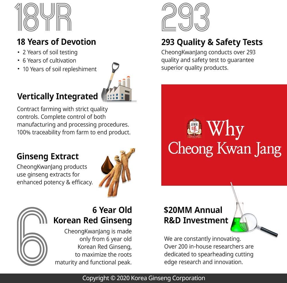 Korean Red Ginseng Tea] Convenient Natural and Organic Ginseng Tea - 50 Bags