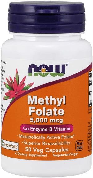 NOW Methyl Folate, 5000 mcg, 50 Veg Capsules