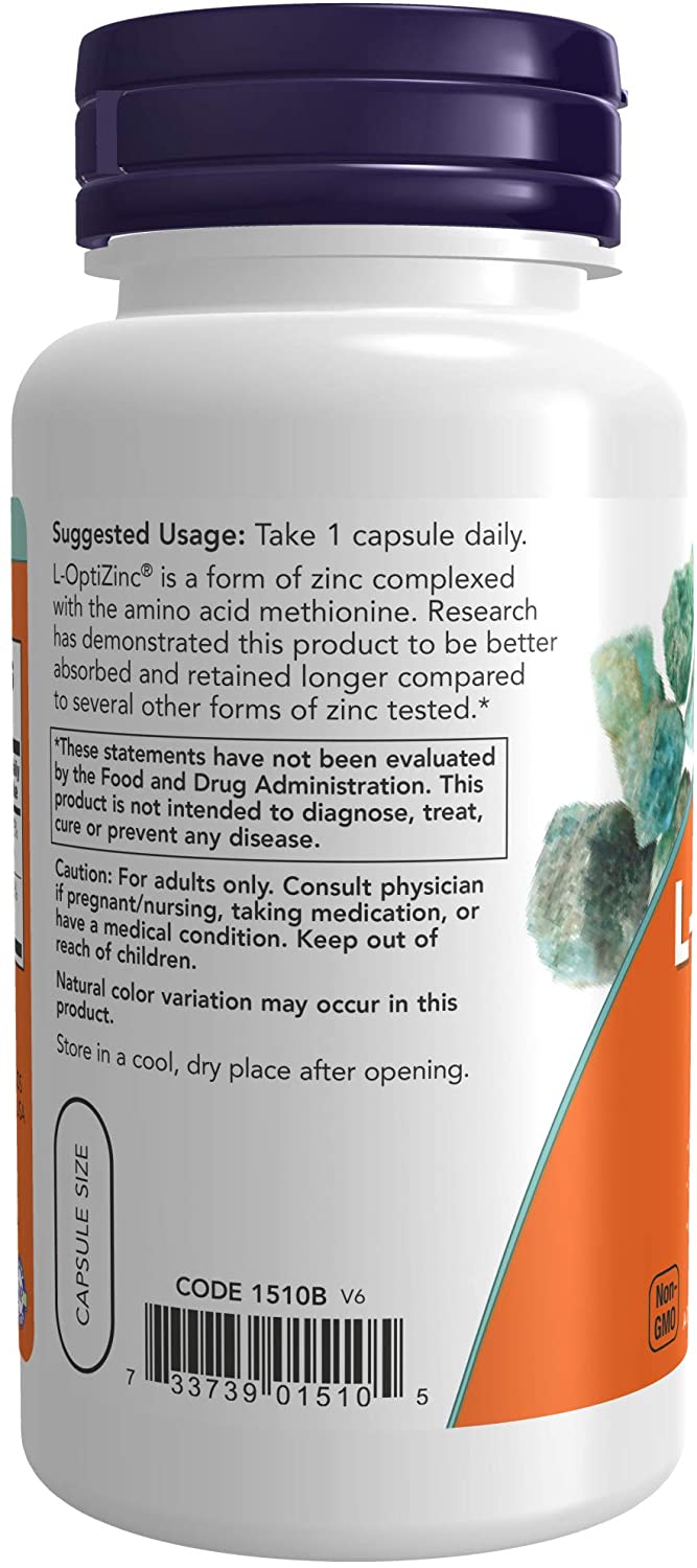 NOW L-Optizinc®, 30 mg, 100 Veg Capsules