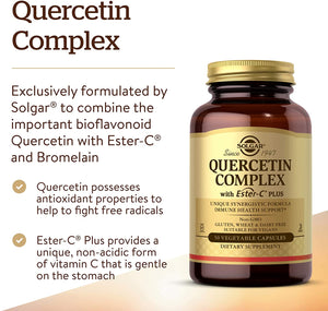 Solgar Quercetin Complex with Ester C® Plus, 50 Vegetable Capsules