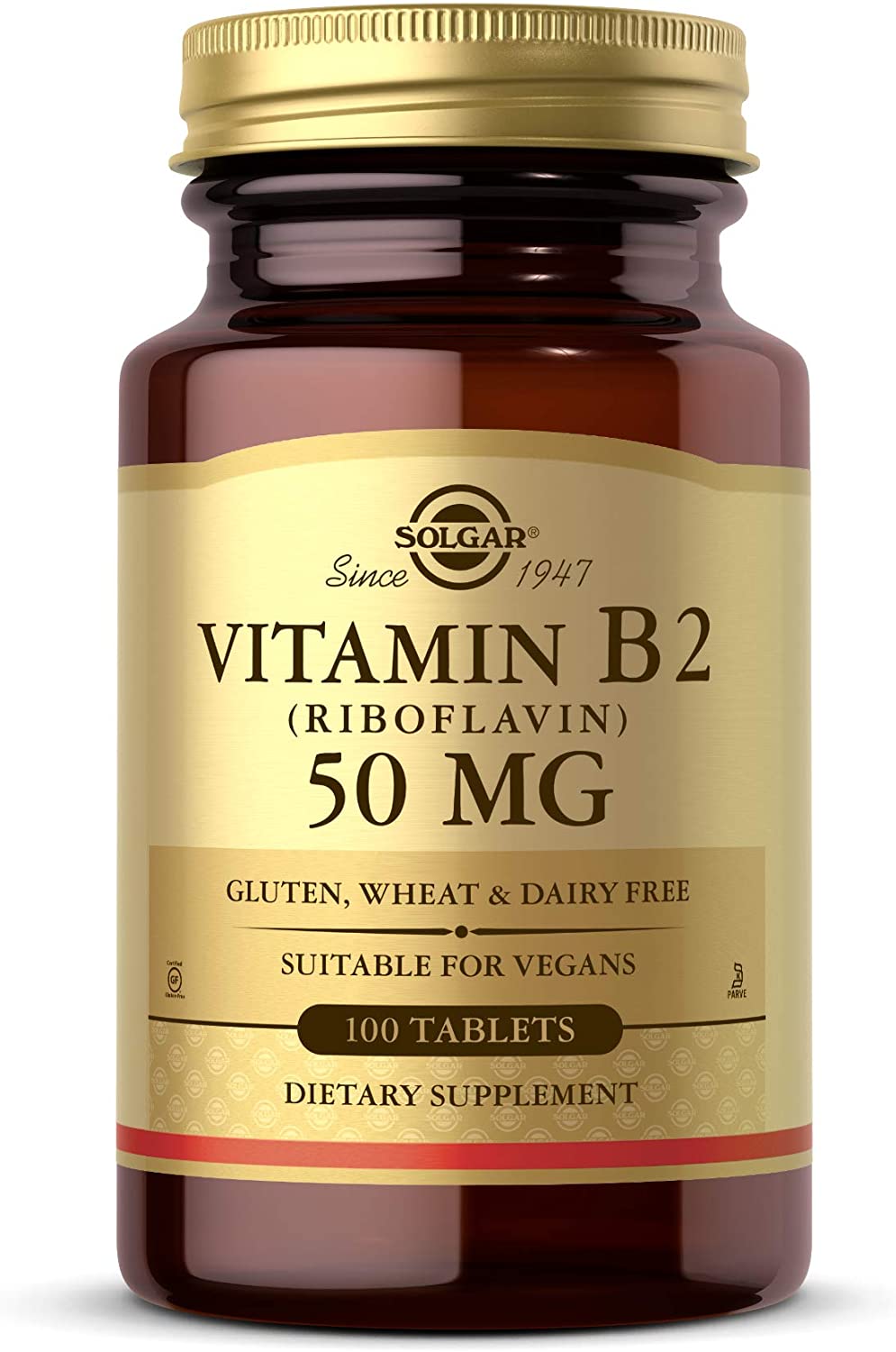 Solgar Vitamin B2 Riboflavin, 50 mg, 100 Tablets