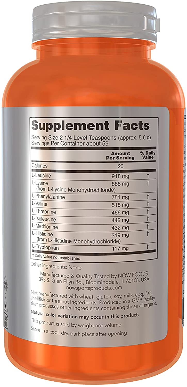 NOW Foods Sports Nutrition, Amino-9 Essentials™ Powder, Enhanced Protein Synthesis, Amino Acids, 330-Grams