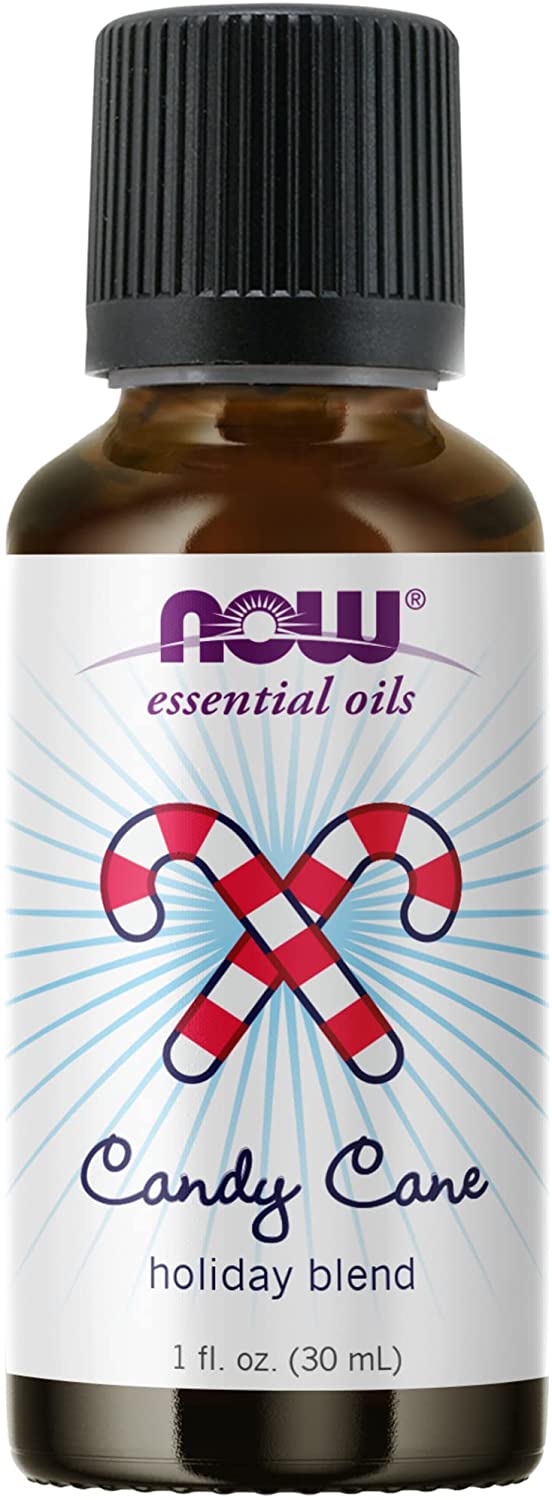NOW Essential Oils, Candy Cane Oil Blend, Refreshing and Invigorating with a Sweet and Minty Scent, Steam Distilled and CO2 Extracted, 1-Ounce
