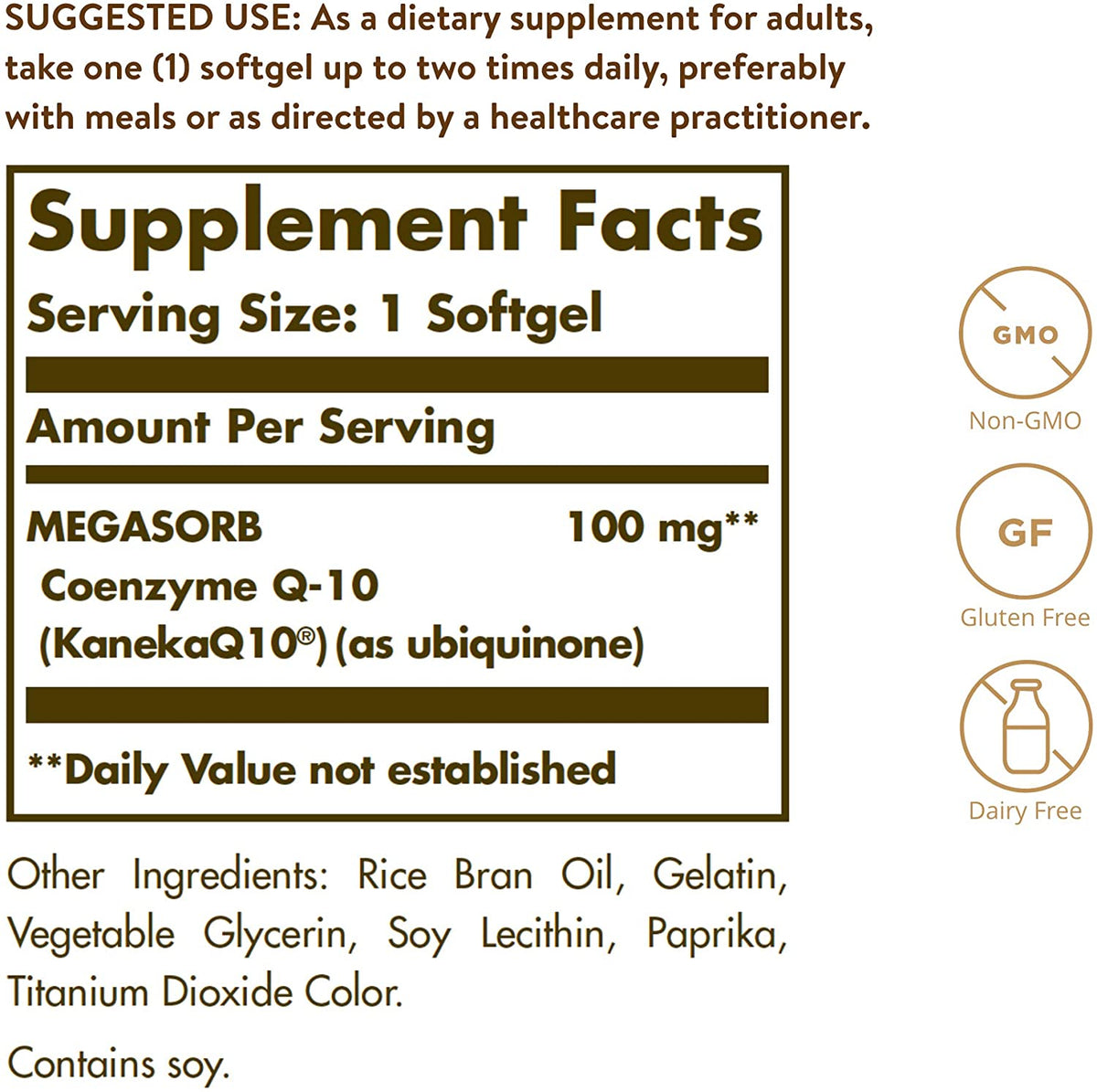 Solgar Megasorb CoQ-10 100 mg, 90 Softgels - Supports Heart Function &amp; Healthy Aging - Coenzyme Q10 Supplement - Enhanced Absorption - Non-GMO, Gluten Free, Dairy Free - 90 Servings