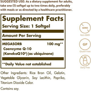 Solgar Megasorb CoQ-10, 100 mg, 90 Softgels