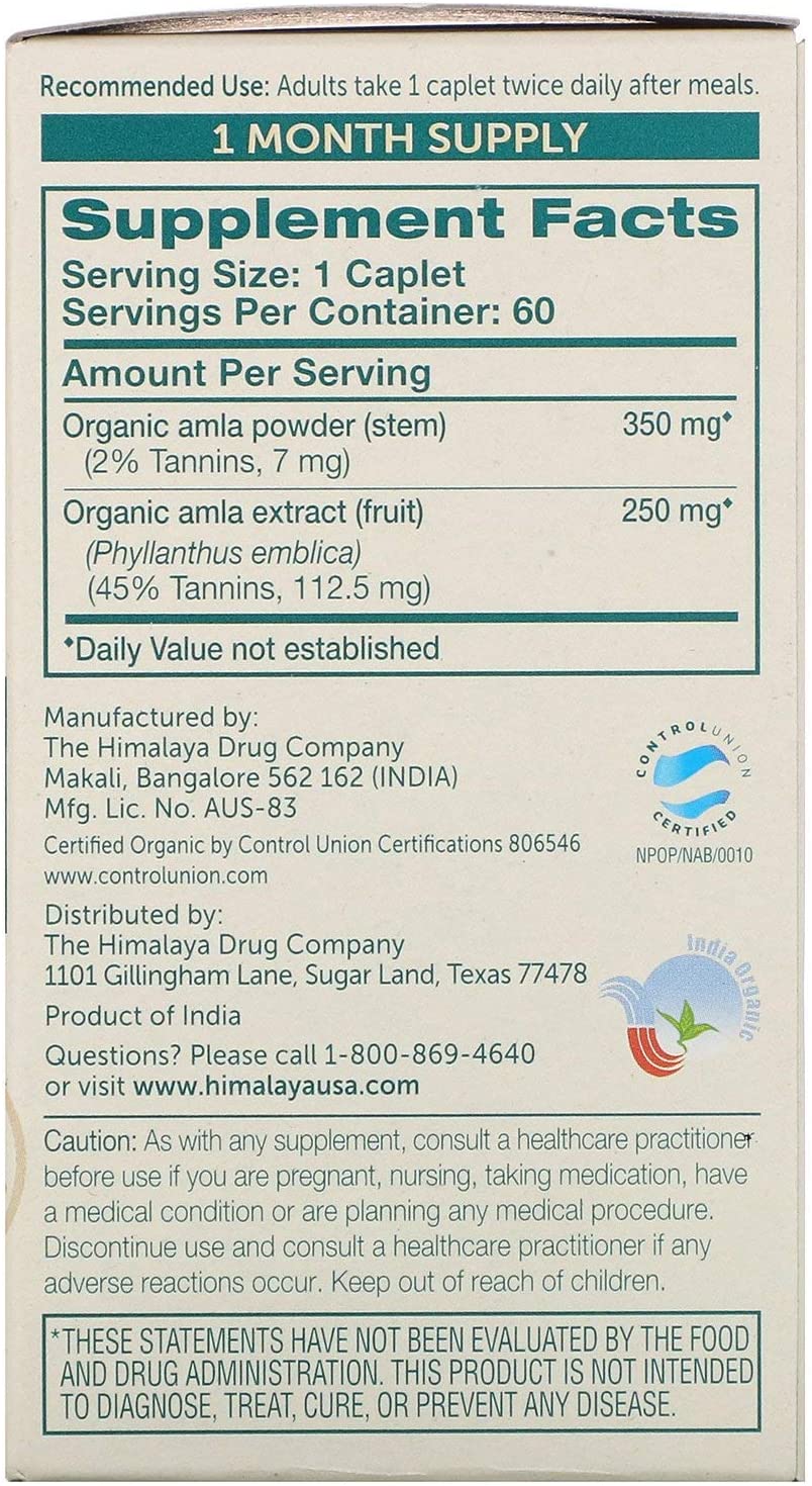 Himalaya Organic Amla, 60 Caplets