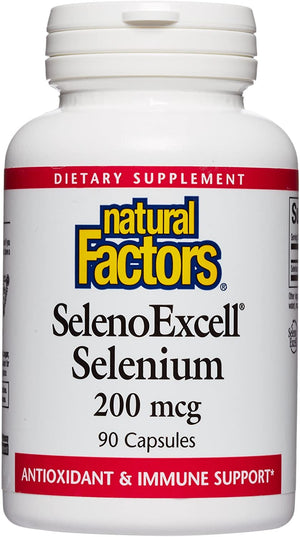 Natural Factors SelenoExcell® Selenium Yeast, 200 mcg, 90 Capsules