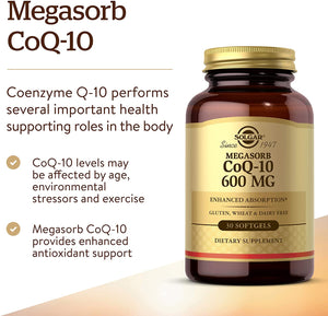 Solgar Megasorb CoQ-10, 600 mg, 30 Softgels