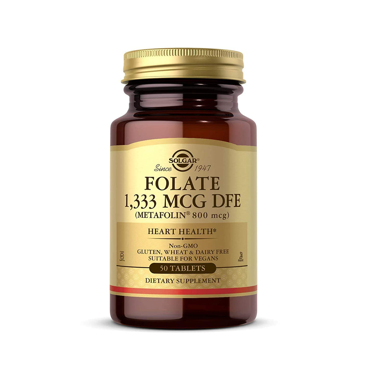 Solgar Folate 1,333 MCG DFE, 800 mcg, 50 Tablets