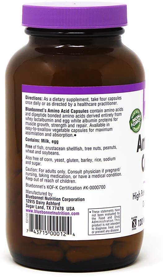 Bluebonnet Amino Acid Capsules 120 Vegetable Capsules