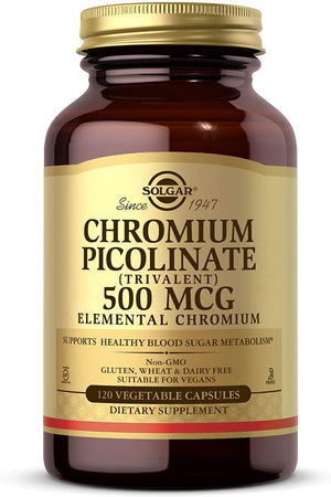 Solgar Chromium Picolinate, 500 mcg, 120 Vegetable Capsules