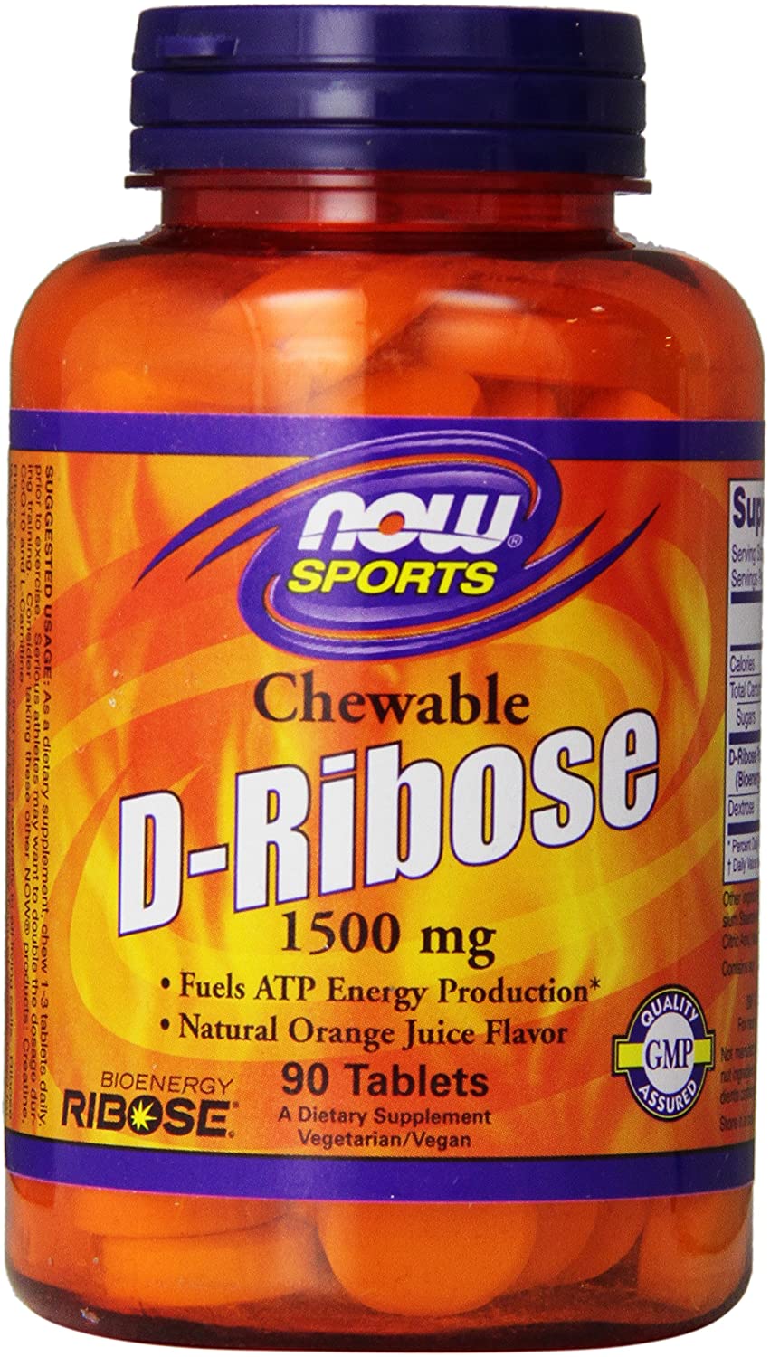 NOW Sports D-Ribose 1500 mg,90 Tablets