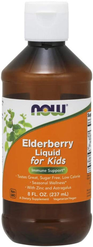 NOW Elderberry Liquid For Kids, 8 fl oz