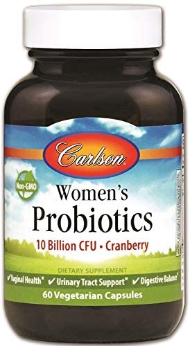 Carlson Women&#39;s Probiotics, 10 Billion CFU - Cranberry, Digestive Function, Immune Function &amp; Urinary Tract Health, 60 Vegetarian Capsules