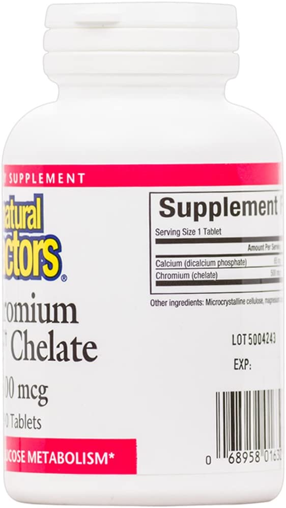 Natural Factors Chromium GTF Chelate, 500 mcg, 90 Tablets