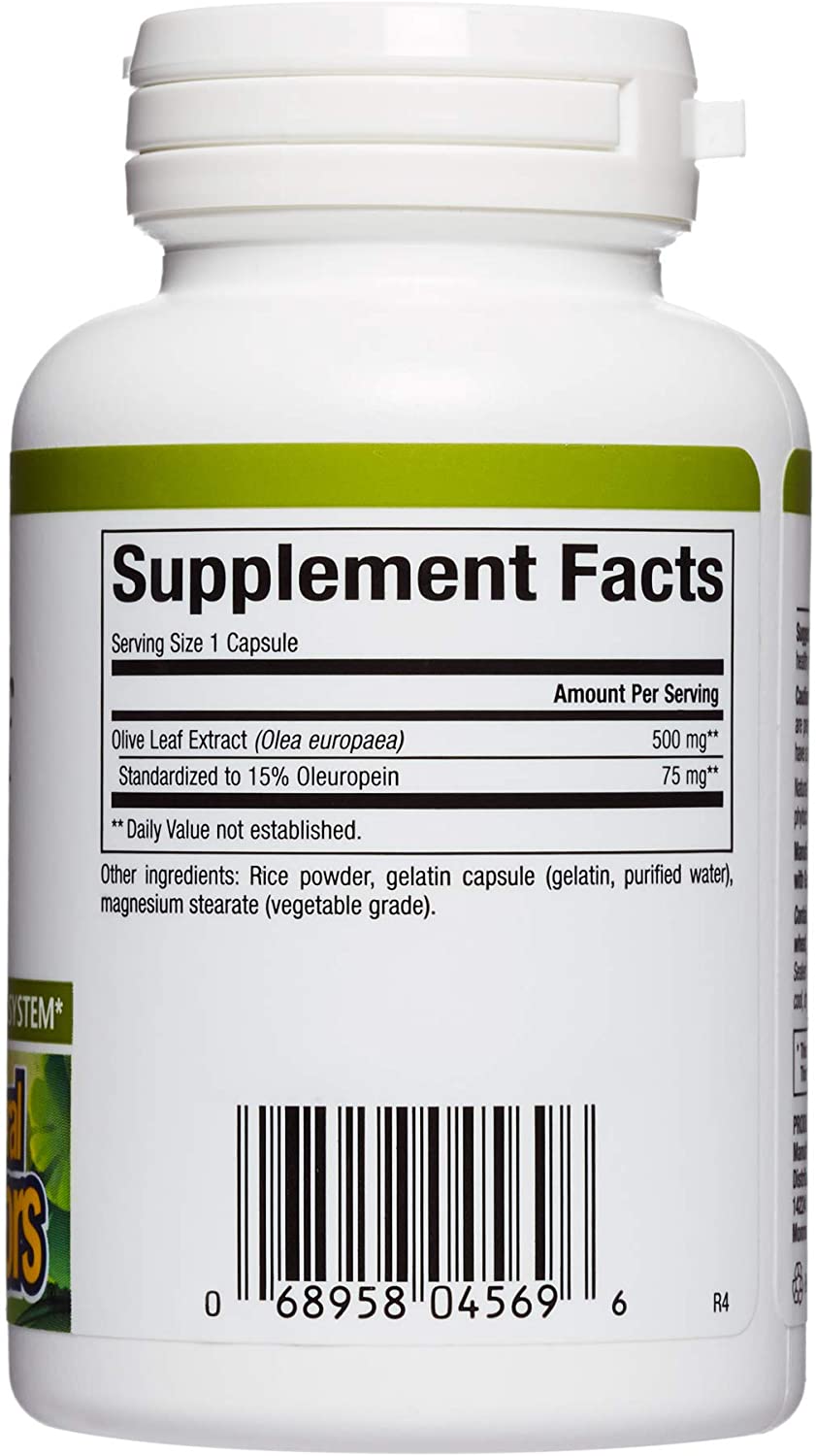 Natural Factors Olive Leaf Extract, 500 mg, 60 Capsules