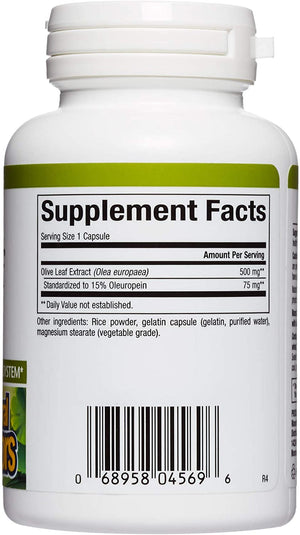 Natural Factors Olive Leaf Extract, 500 mg, 60 Capsules