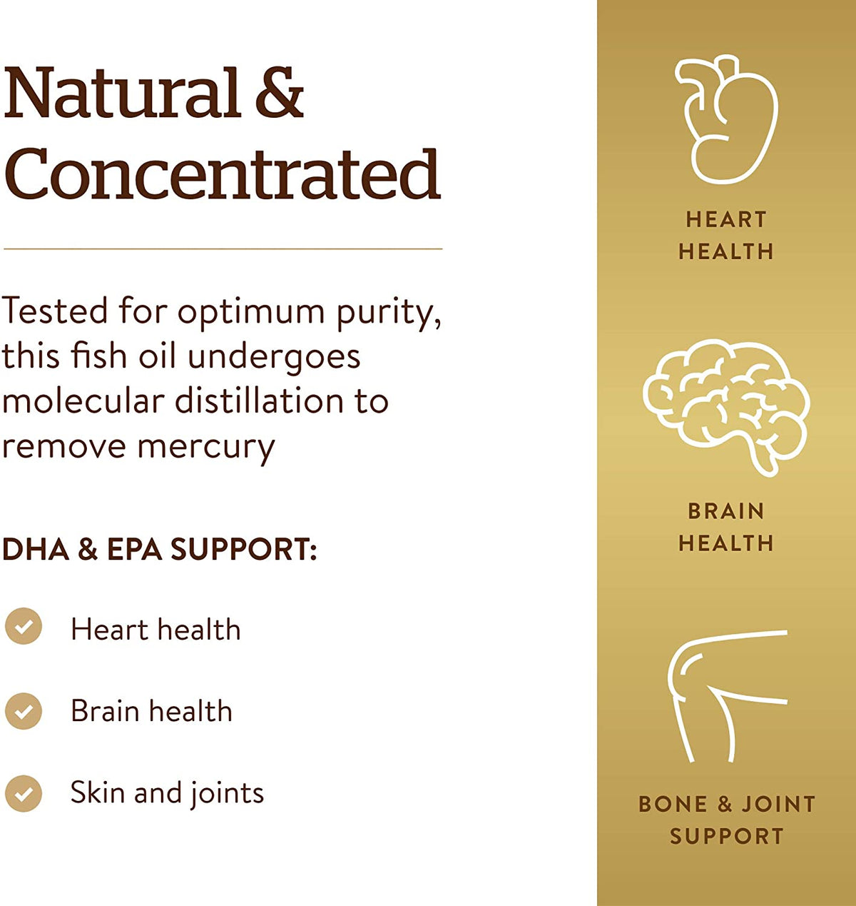 Solgar Omega-3 Fish Oil Concentrate - 120 Softgels - Support for Joint &amp; Metabolic Health - Gluten Free, Non-GMO, Dairy Free - 60 Servings