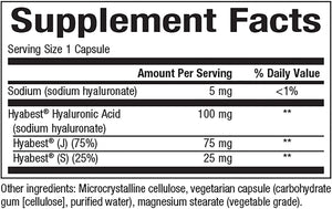 Natural Factors Hyabest® Hyaluronic Acid, 100 mg, 60 Vegetarian Capsules