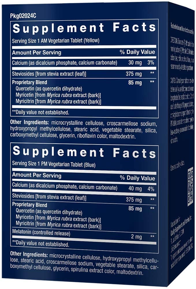 Life Extension Triple Action Blood Pressure, Heart Health Supplement, quercetin, stevia Extract, melatonin, Morning and Night Support, Gluten-Free, Non-GMO, Vegetarian, 60 Tablets