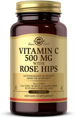 Solgar Vitamin C with Rose Hips, 500 mg, 250 Tablets