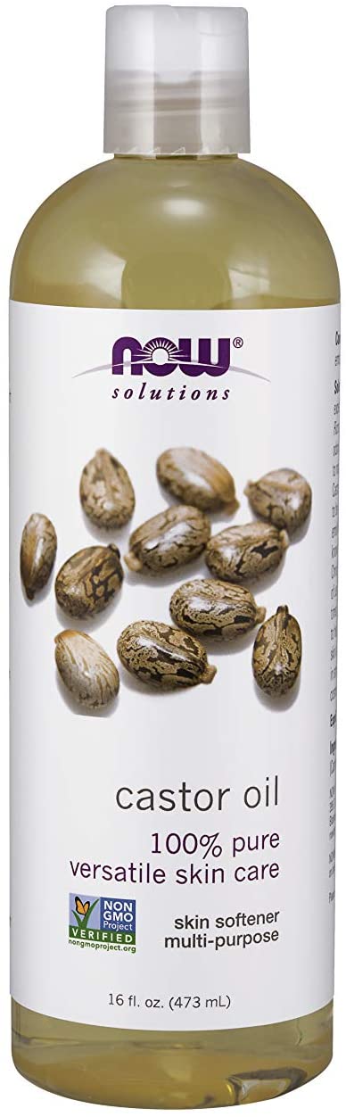 NOW Foods Solutions, Castor Oil, 100% Pure Versatile Skin Care, Multi-Purpose Skin Softener, 16-Ounce