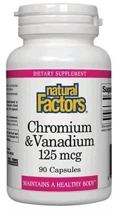 Natural Factors Chromium And Vanadium, 125 mcg, 90 Capsules