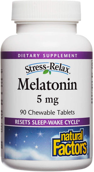 Natural Factors Melatonin, 5 mg, 90 Chewable Tablets
