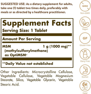 Solgar MSM, 1000 mg, 120 Tablets