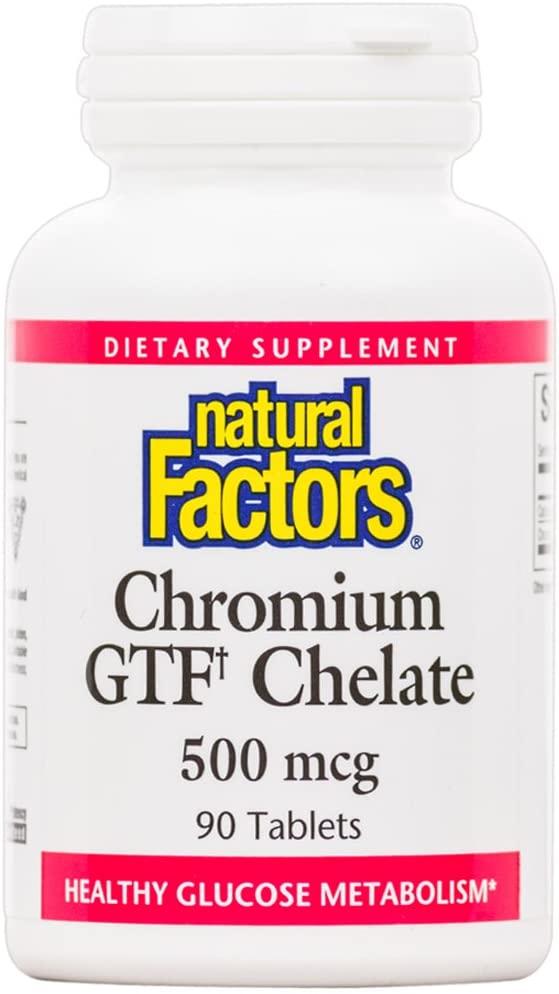 Natural Factors Chromium GTF Chelate, 500 mcg, 90 Tablets