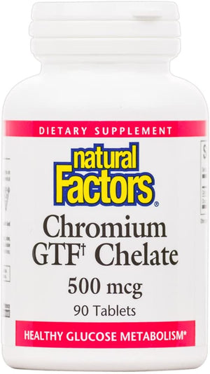 Natural Factors Chromium GTF Chelate, 500 mcg, 90 Tablets