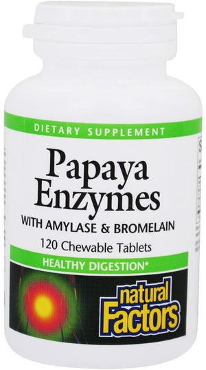 Natural Factors Papaya Enzymes with Amylase & Bromelain, 120 Chewable Tablets