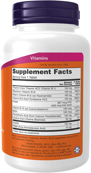 NOW Foods B-100 Sustained Release, 100 Tablets
