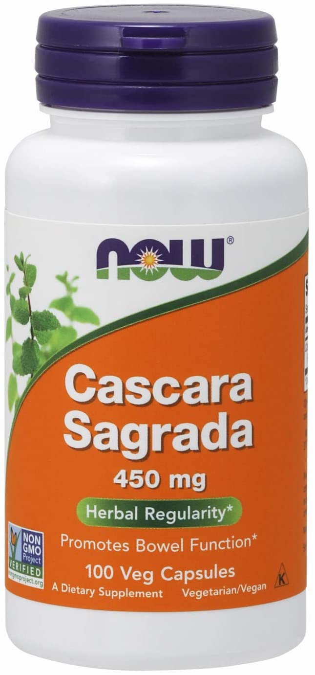 NOW Foods Supplements, Cascara Sagrada (Rhamnus purshiana) 450 mg, Herbal Regularity*, 100 Veg Capsules