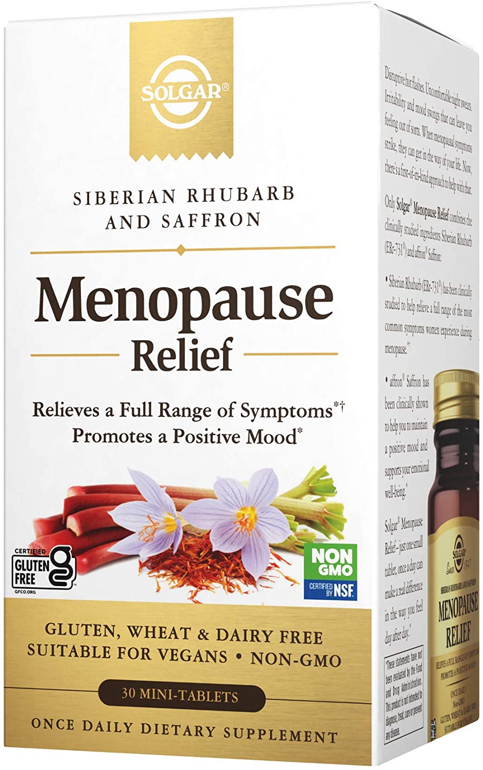 Solgar Menopause Relief - 30 Tablets - Helps Relieve Hot Flashes, Anxiety, Exhaustion, Irritability, Sleep Disturbances &amp; More - Promotes a Positive Mood - Non-GMO, Gluten Free, Vegan