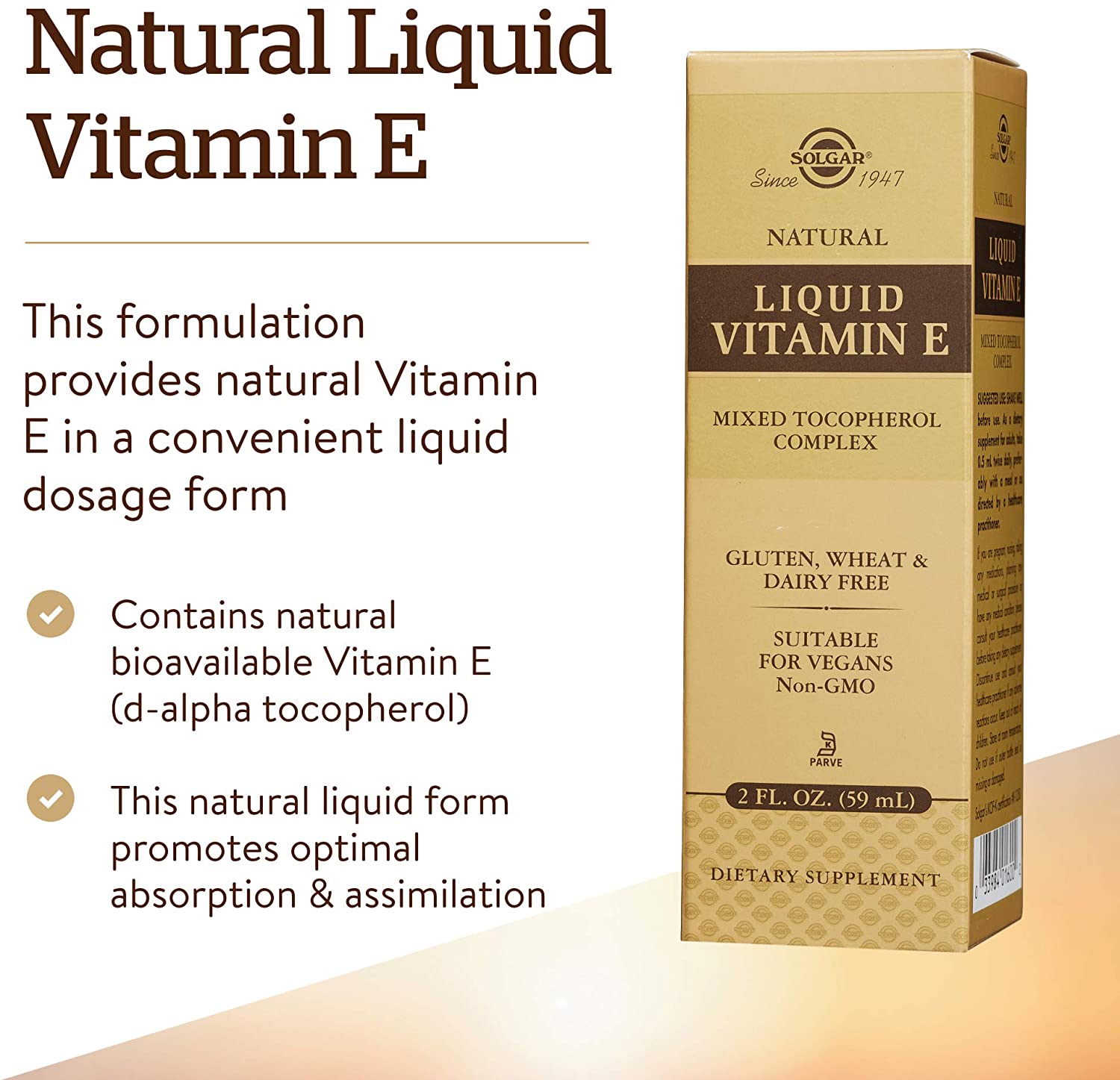 Solgar Vitamin E Liquid, 2 fl oz - Discount Nutrition Store Solgar Vitamin E Liquid, 2 fl oz - Discount Nutrition Store