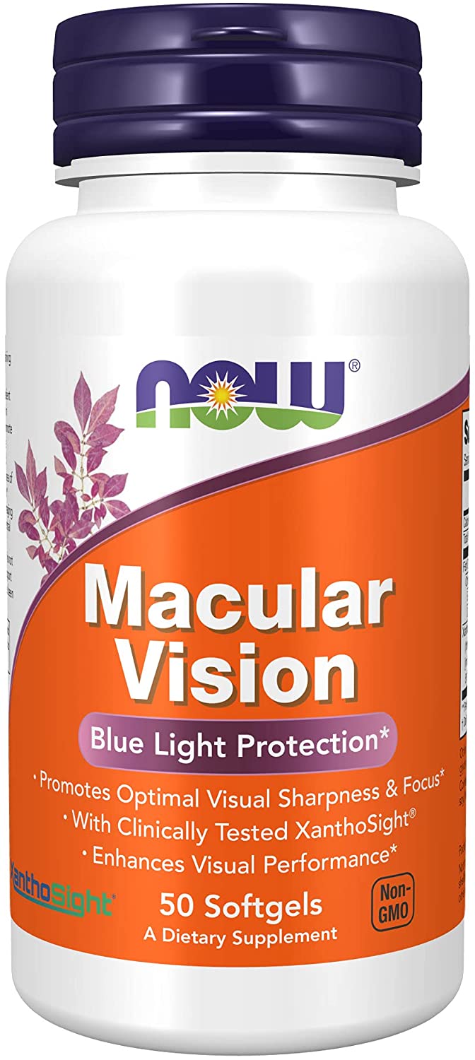 NOW Foods Supplements, Macular Vision Softgel, Eye Health, Eye Support, 50 Softgels